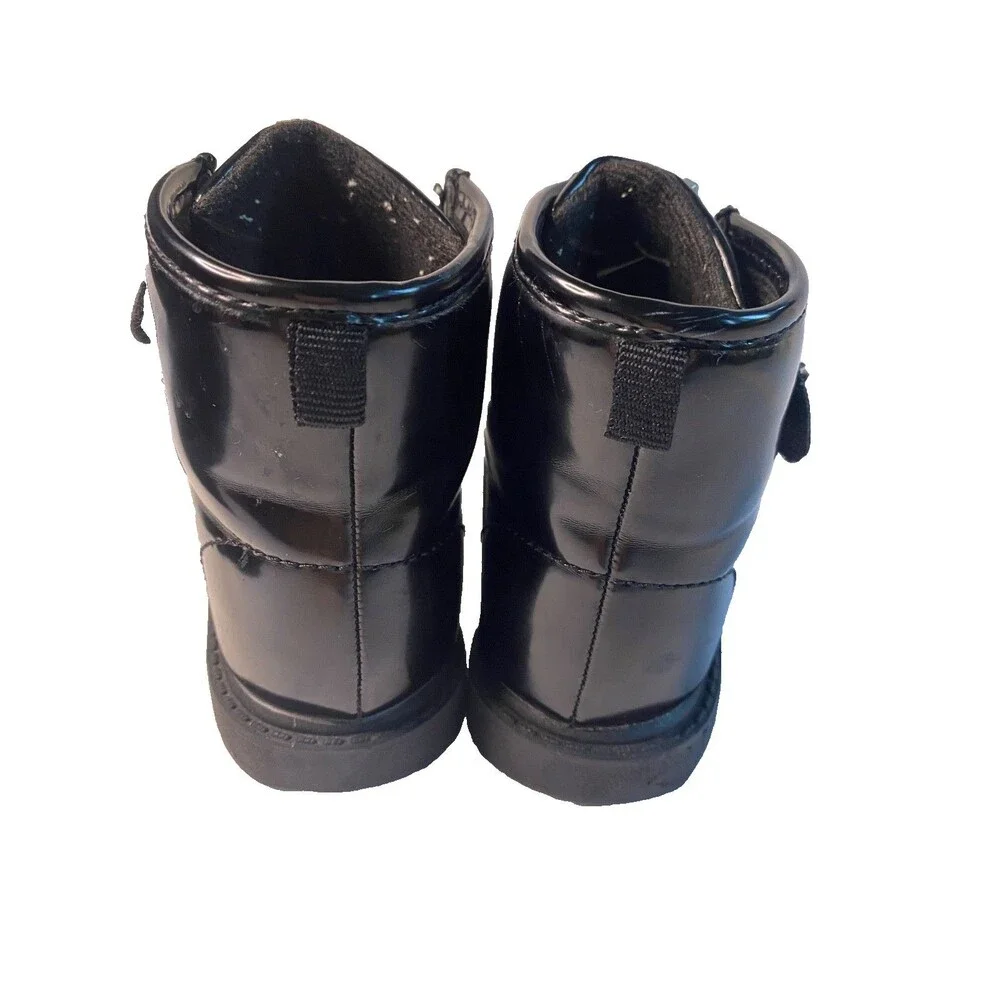 Carter's Little Girls Black Combat High Top Zipper Heart Boots Toddler -Size 7M